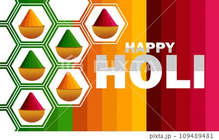 Happy Holi colorful greeting card design Happy Holi colorful greeting card design 109489481