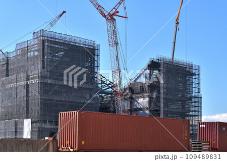 工事現場 神戸アリーナ建設現場風景 工事現場 神戸アリーナ建設現場風景 109489831