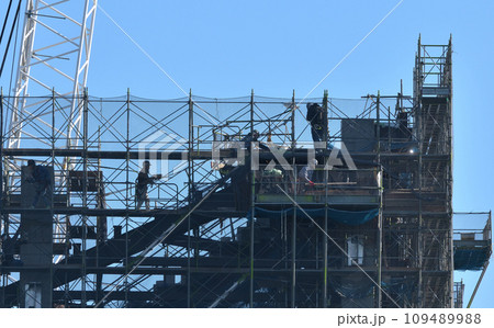 工事現場　神戸アリーナ建設現場風景 109489988