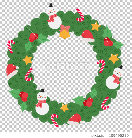 christmas wreath with holly berries 109490250