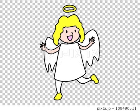Angel boy smiling happily 109490311