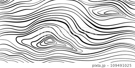 Wood texture. Clack wooden plank, cutting board, floor or table surface. Striped fiber textured background. Retro tree surface pattern in coloring style 109491025