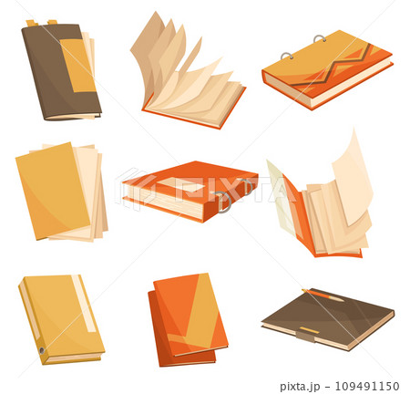 Folders icon set. Documents business icon management office data. Technology information archive isolated design. Information storage technology 109491150