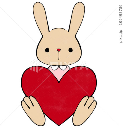 ハートを持ったウサギのイラスト素材 [109492786] - PIXTA