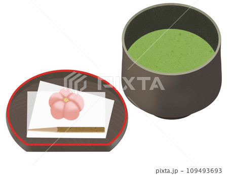 抹茶と和菓子 109493693