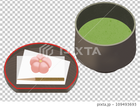 抹茶と和菓子 109493693