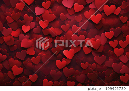 AI-generated content. Red background with hearts for Valentine's Day or wedding AI-generated content. Red background with hearts for Valentine's Day or wedding 109493720