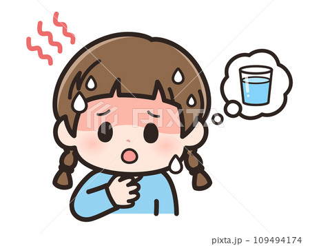 喉が渇いた女の子のイラスト 喉が渇いた女の子のイラスト 109494174