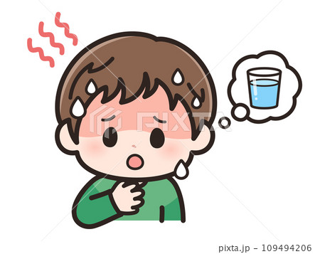 喉が渇いた男の子のイラスト 喉が渇いた男の子のイラスト 109494206