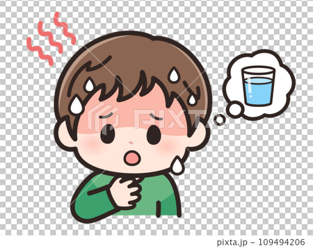 Illustration of a thirsty boy 109494206