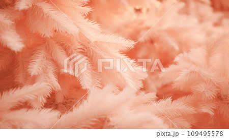 Softly glowing Peach Fuzz backdrop, a serene Christmas 109495578