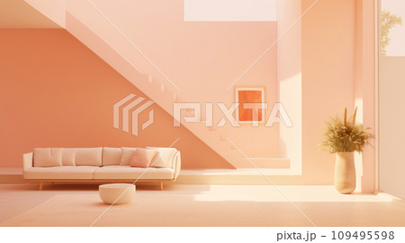 Minimalist decor in soft Peach Fuzz Minimalist decor in soft Peach Fuzz 109495598