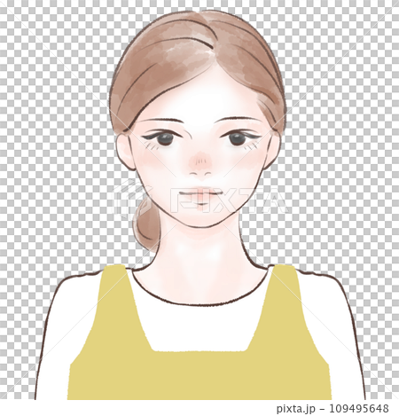 穿著黃色圍裙的女人 109495648