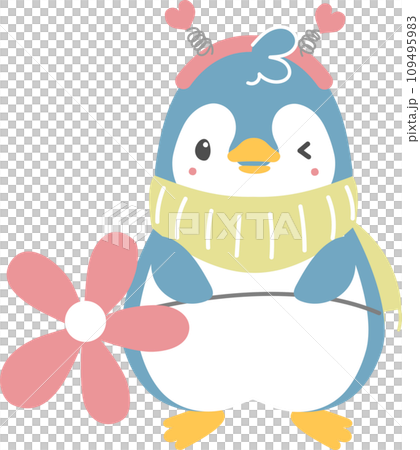 happy valentine's day with penguin holding flower, love concept, flat png transparent element character design happy valentine's day with penguin holding flower, love concept, flat png transparent element character design 109495983