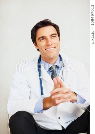 Happiness, thinking doctor and relax man brainstorming problem solving solution, healthcare innovation or clinic ideas. Cardiology plan, medical inspiration and expert planning medicine development Happiness, thinking doctor and relax man brainstorming problem solving solution, healthcare innovation or clinic ideas. Cardiology plan, medical inspiration and expert planning medicine development 109497013