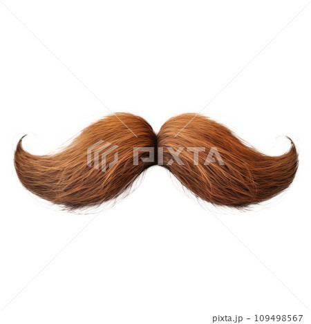 AI-generated content. Male mustache close-up cut out on a transparent background. Mustache for insertion into fashion design or project. High quality photo 109498567