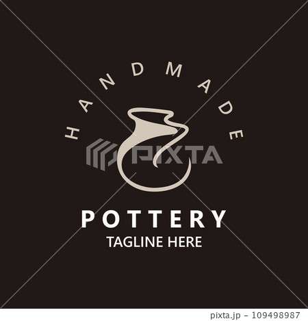Pottery logo design handmade, creative traditional mug craft concept inspiration nature workshop template Pottery logo design handmade, creative traditional mug craft concept inspiration nature workshop template 109498987