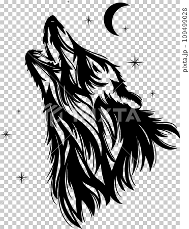 狼のトライバル風イラスト 狼のトライバル風イラスト 109499028