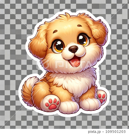 お座りする子犬のイラスト 109501203