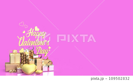 The gold gift box for Valentine's Day concept 3d rendering The gold gift box for Valentine's Day concept 3d rendering 109502832