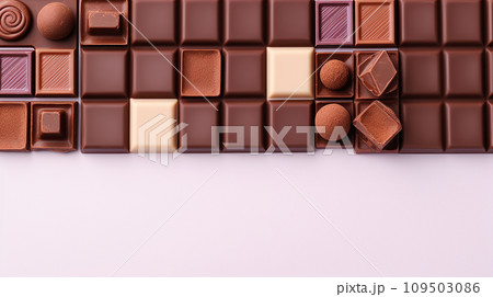 AI art frame made of chocolate　チョコレートでできたフレーム 109503086