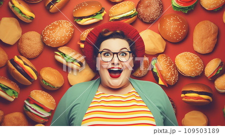 肥満・デブ・ボディポジティブ・太った女性・ダイエットのイメージ 109503189