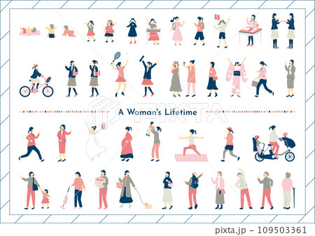 女性の一生　ライフステージ素材集 109503361