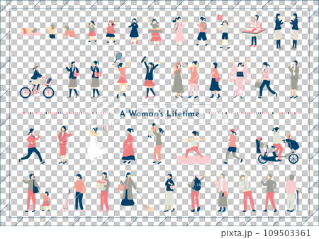 女性の一生　ライフステージ素材集 109503361