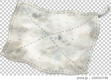 Watercolor illustration of a used dirty rag 109503796