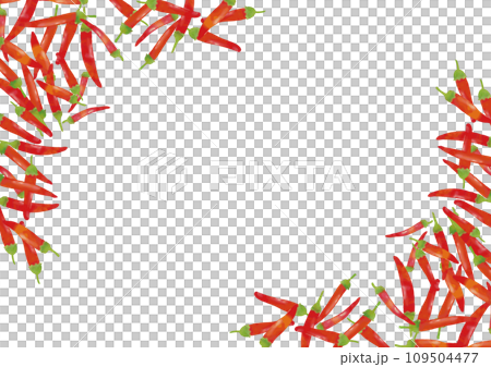 Watercolor style chili pepper frame 109504477
