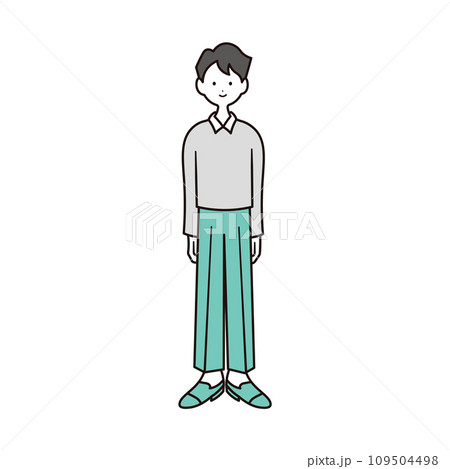 私服の男性の全身のイラスト素材 109504498