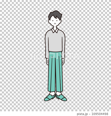 休閒衣服男人全身插畫素材 109504498
