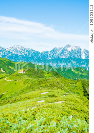 夏の爺ヶ岳登山(種池山荘~爺ヶ岳南峰の稜線から剱岳方面の眺め) 夏の爺ヶ岳登山(種池山荘~爺ヶ岳南峰の稜線から剱岳方面の眺め) 109505113