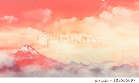 茜空と山の和風イラスト風景「AI生成画像」 109505697