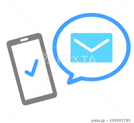 シンプルなスマホとメールアイコン シンプルなスマホとメールアイコン 109505795