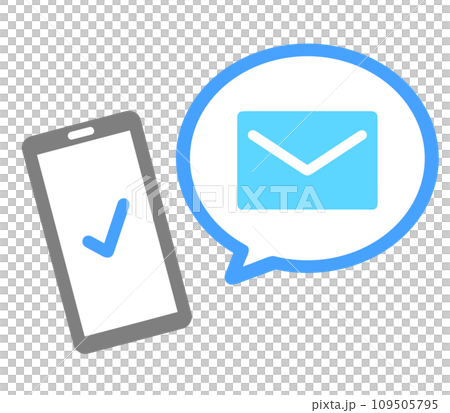 シンプルなスマホとメールアイコン シンプルなスマホとメールアイコン 109505795
