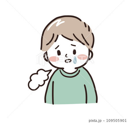 ため息をつく泣いている男の子のイラスト素材 [109505901] - PIXTA