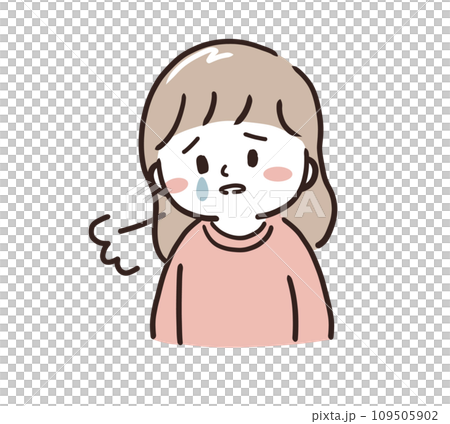 crying girl sighing crying girl sighing 109505902