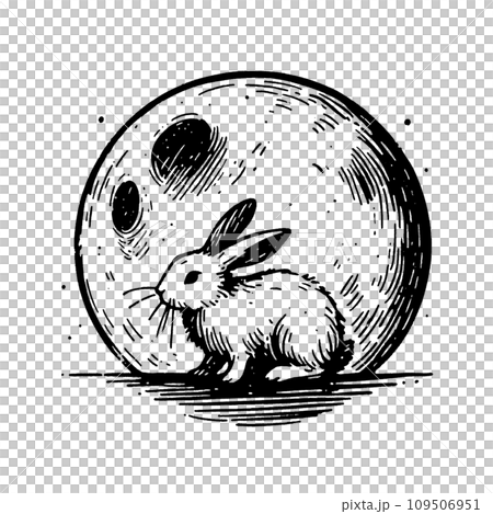 Moon and rabbit AI image Moon and rabbit AI image 109506951