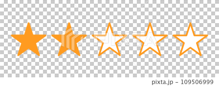 簡單的橙色兩顆星標記 109506999