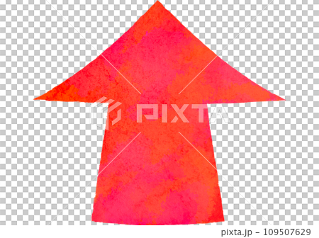 Simple red arrow material drawn with watercolor Simple red arrow material drawn with watercolor 109507629