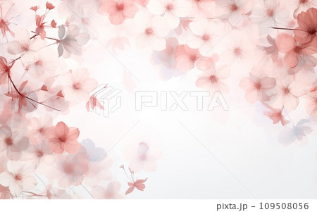 透明感のある桜のフレーム【AI画像】 透明感のある桜のフレーム【AI画像】 109508056