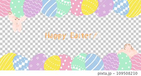 兔子和復活節彩蛋框架背景 兔子和復活節彩蛋框架背景 109508210