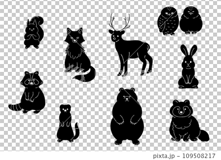 Forest animals silhouette illustration material 109508217