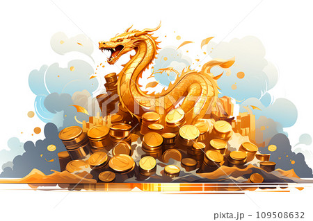 Celebrate the Festive Spirit Happy New Year of the Golden Dragon Generative Ai 109508632
