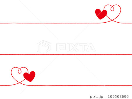 シンプルな手書きの赤いハートのライン 線画 シンプルな手書きの赤いハートのライン 線画 109508696