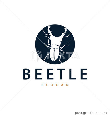 beetle logo design simple silhouette insect animal illustration template vector 109508964