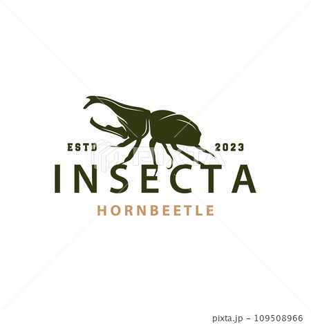 beetle logo design simple silhouette insect animal illustration template vector 109508966