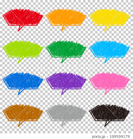 クレヨン素材　手描きのふきだしセット 109509179