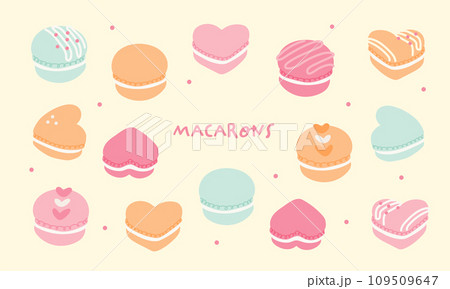 パステルカラーのマカロンのイラスト パステルカラーのマカロンのイラスト 109509647